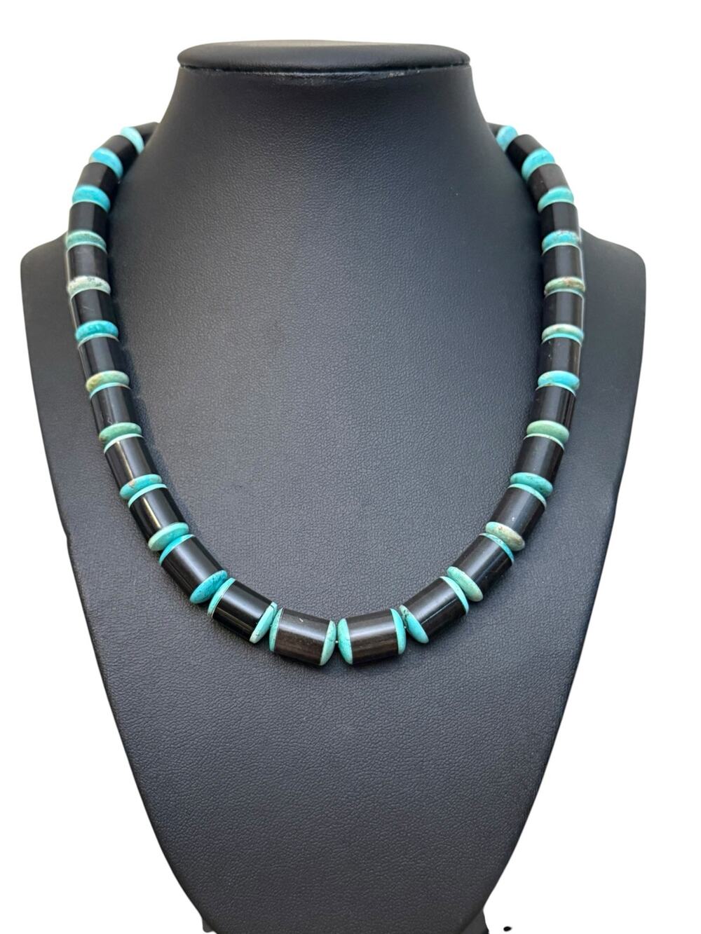 Jay King Mine Finds DTR 925 Black Onyx Turquoise Beaded Necklace Sterling Silver